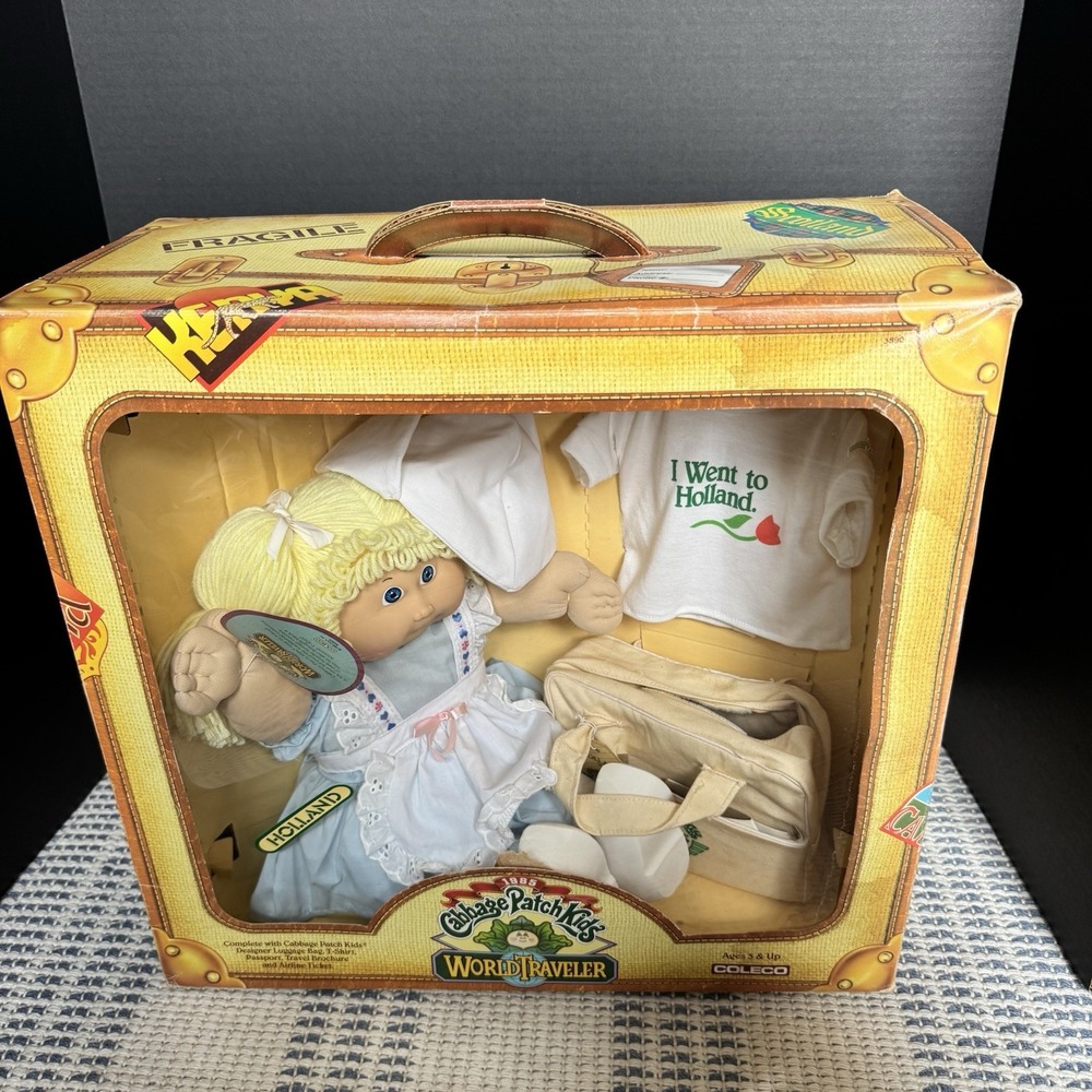 Brand New 1985 Cabbage Patch Kids World Travler Holland 1984 Coleco